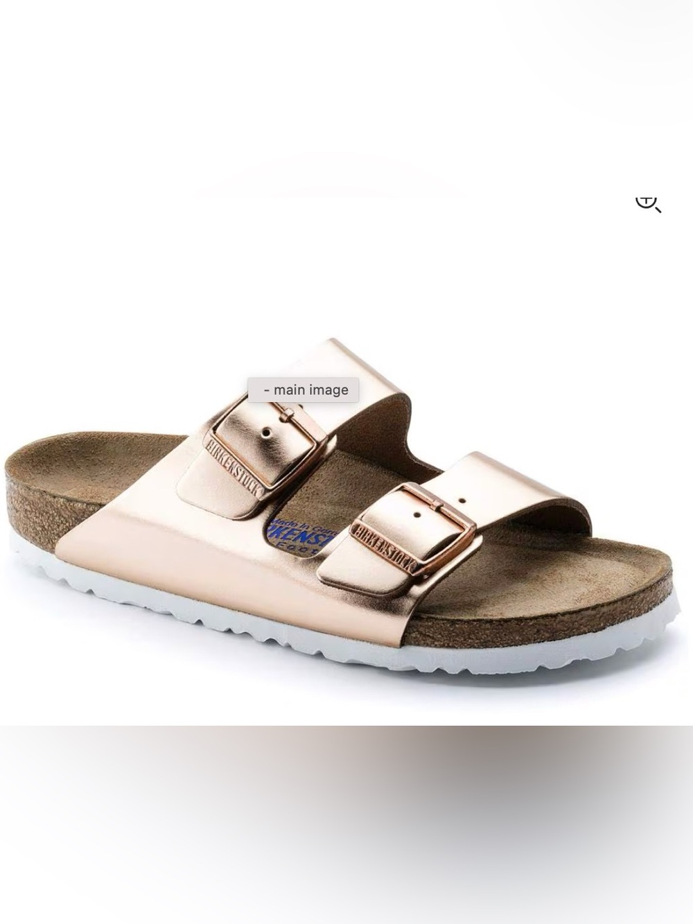 Birkenstock Arizona Soft Footbed Metallic Copper Leather Sandals Size 38